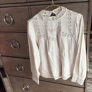 Jennifer & grace long sleeve lace blouse, size m, new